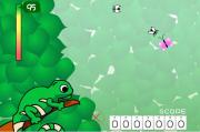 青蛙吃害蟲-青蛙吃害虫-遊戲用滑鼠左鍵點擊畫面上的害蟲,青蛙就可以把它們吃掉.