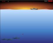 轟炸潛水艇-轰炸潜水艇-沉默戰爭，用於形容潛水艇與艦船之間的生死搏鬥。從現在起，你就是巡洋艦的指揮官，水下遊弋著大量地方潛艇，能不能將他們消滅，就看你的射擊能力了。 
遊戲操作：滑鼠控制軍艦的方向，用滑鼠左鍵點擊畫面可以發射魚雷，注意要躲避對方的魚雷。