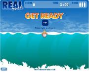 碧藍海洋衝浪男孩-碧蓝海洋冲浪男孩-按照遊戲裡的提示按方向鍵，在大浪上跳躍！試下你多少分？