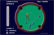 桌球挑戰-桌球挑战-遊戲用滑鼠鍵點擊瞄準控制，點擊杆子向後移動用力可以出擊。