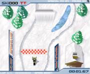 電動雪橇車-电动雪橇车-點擊“arcade mode”開始遊戲；點擊“practice”進入練習模式，包括三個場景：森林、湖泊、午夜城市。
　　上下左右鍵控制雪橇，P鍵暫停，空格鍵可以發射雪球清除路障。