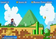 超級瑪莉腳踏車2 (Mario Bmx 2)-超级玛莉脚踏车2 (Mario Bmx 2)-協助瑪莉歐騎腳踏車收集金幣。操作方式: 方向鍵移動、空白建跳躍。